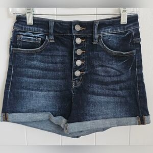 KANCAN Signature Kurvy Ultra High Rise Dark Blue Denim Women's Shorts